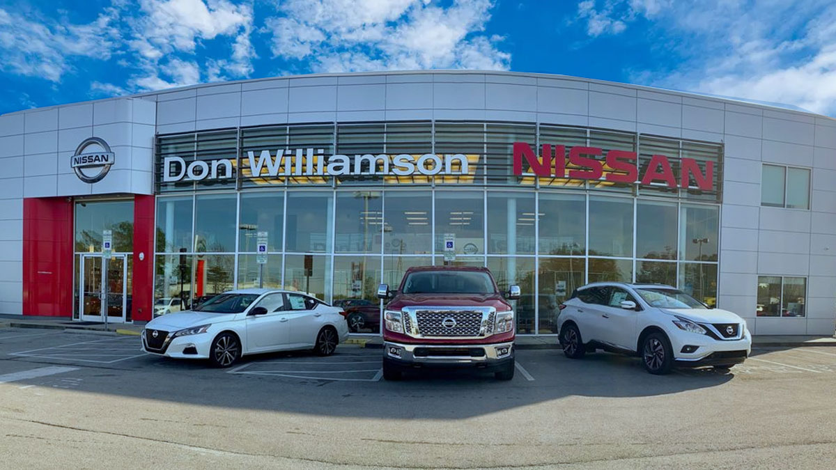 Don Williamson Nissan dealership showcasing a variety of Nissan vehicles and services